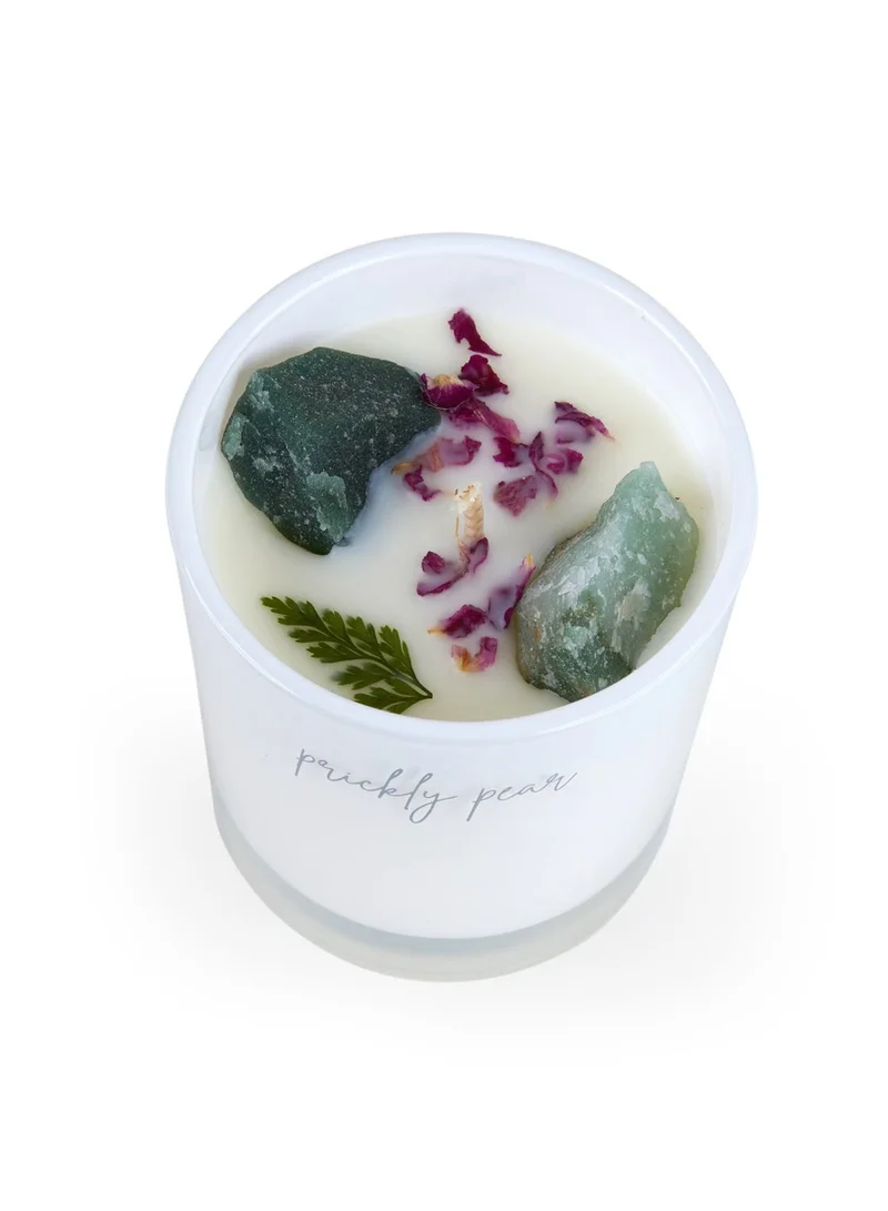 Prickly Pear Heal' Jade Crystal White Tea & Ginger Candle