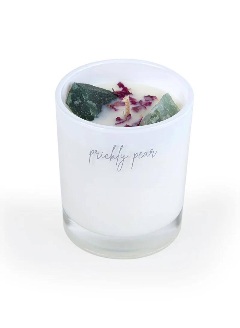 Prickly Pear Heal' Jade Crystal White Tea & Ginger Candle