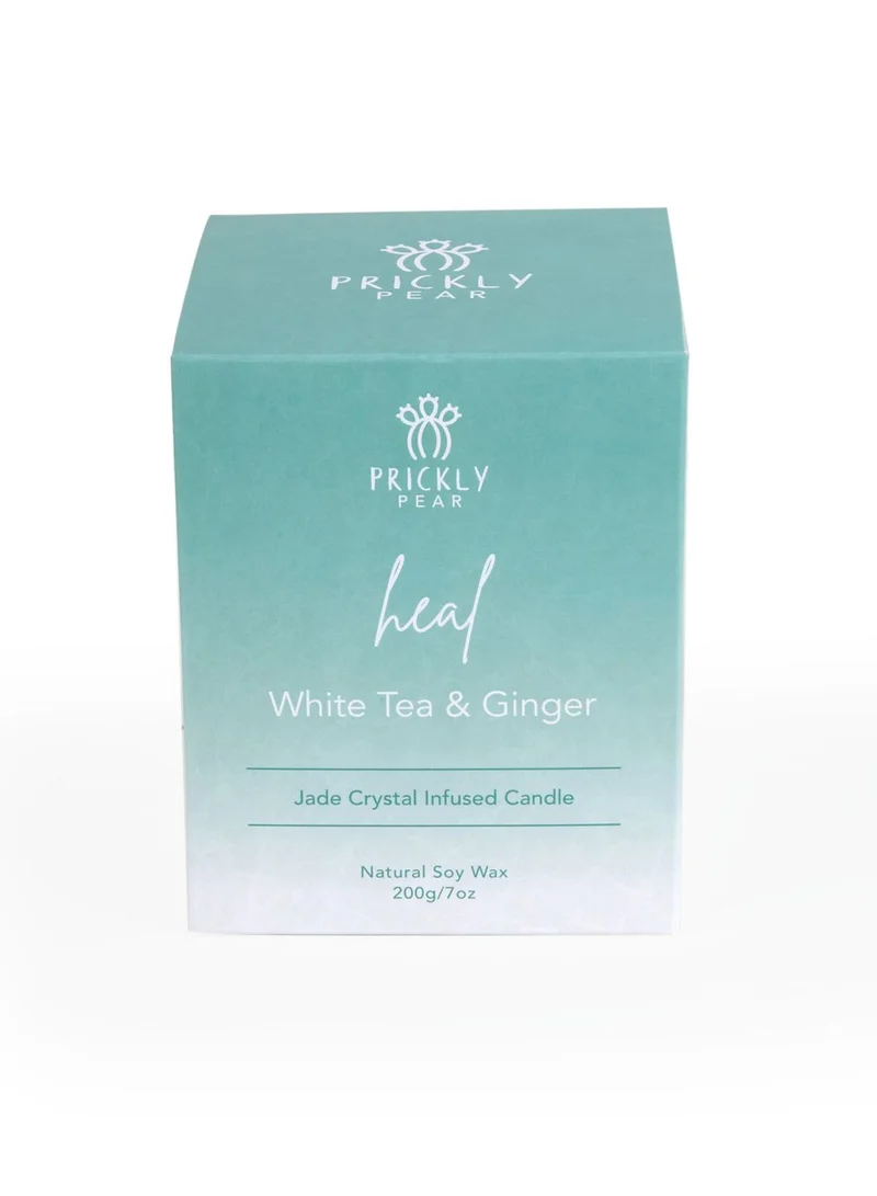 Prickly Pear Heal' Jade Crystal White Tea & Ginger Candle