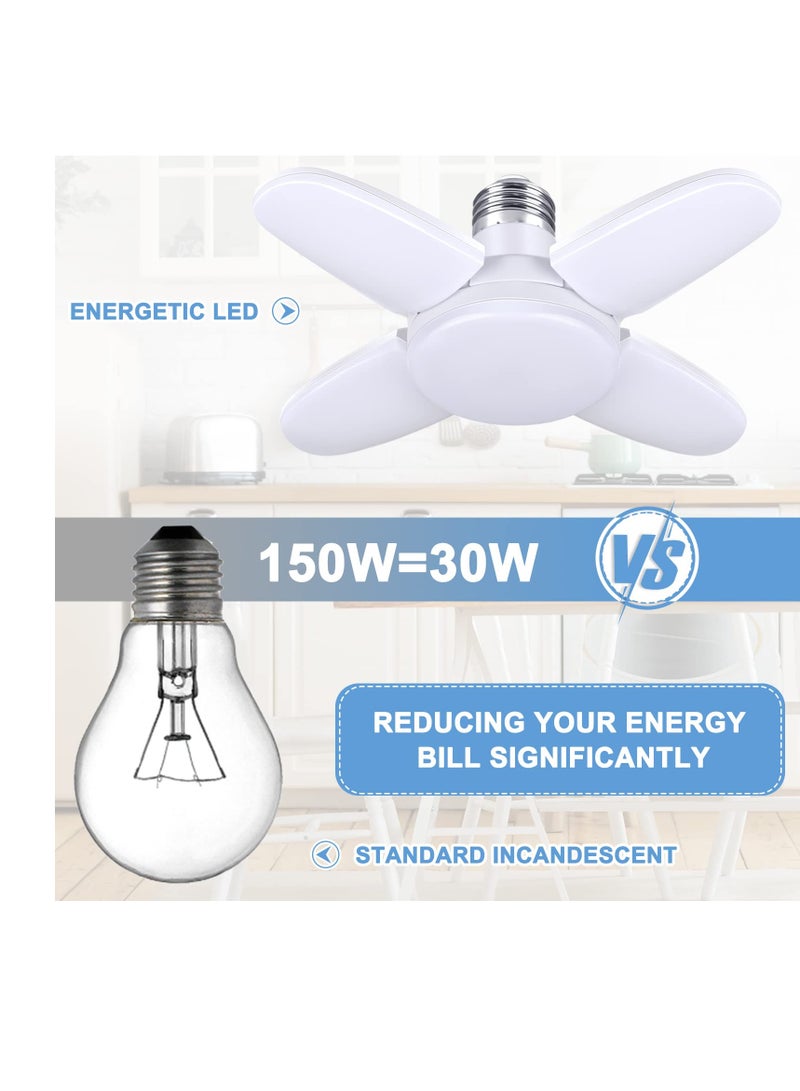 SYOSI LED Light Bulb, 2 Pack Daylight LED Garage Light, Mini LED Garage Light, Deformable E26 Base Garage LED Light, for Basement, Workbench, Porch - Image 3