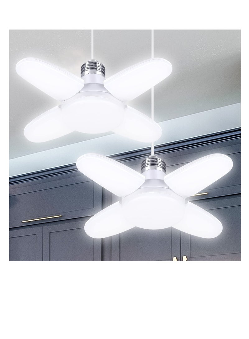 SYOSI LED Light Bulb, 2 Pack Daylight LED Garage Light, Mini LED Garage Light, Deformable E26 Base Garage LED Light, for Basement, Workbench, Porch - Image 1