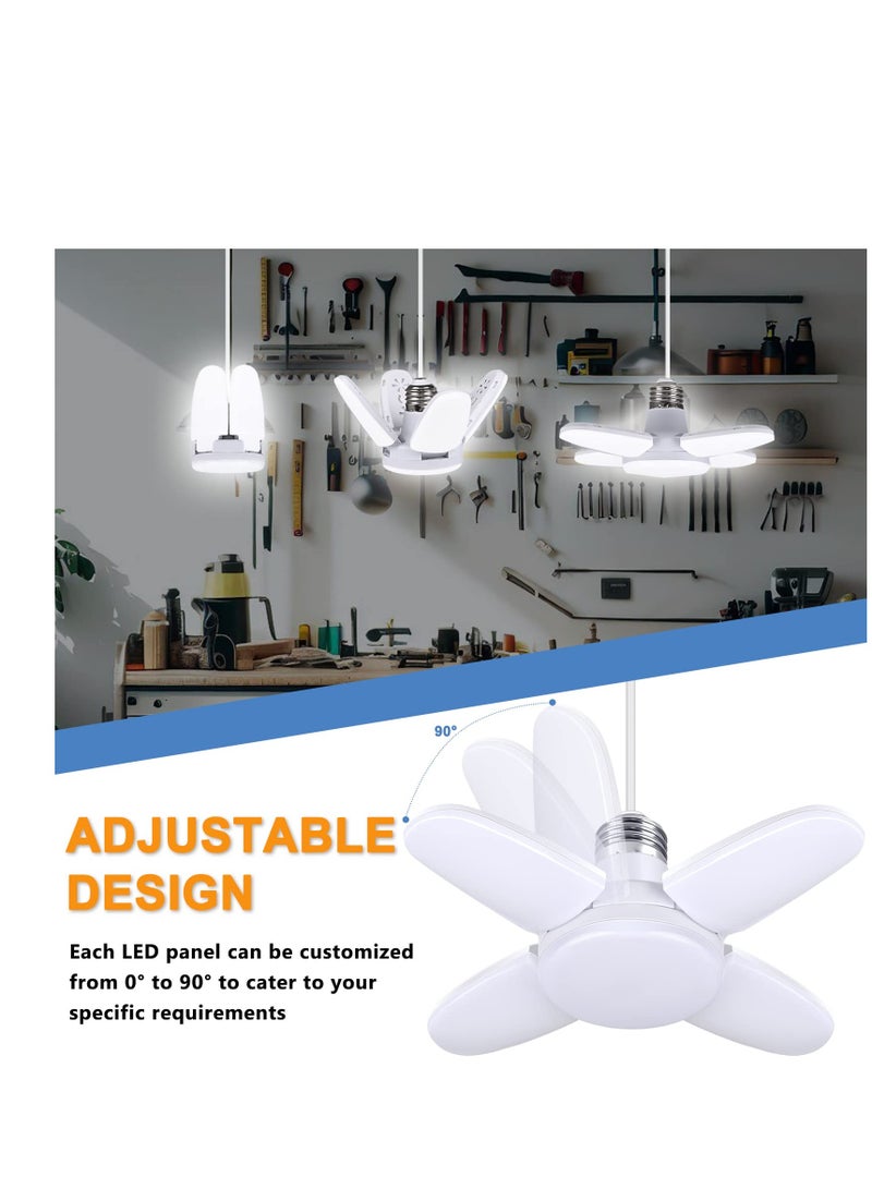 SYOSI LED Light Bulb, 2 Pack Daylight LED Garage Light, Mini LED Garage Light, Deformable E26 Base Garage LED Light, for Basement, Workbench, Porch - Image 2