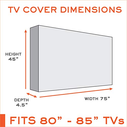 Bozzcovers Outdoor TV Cover 80-85 inch - WITH FRONT FLAP - Weatherproof, Waterproof protection, Soft Interior, With Bottom cover - Black - Image 2