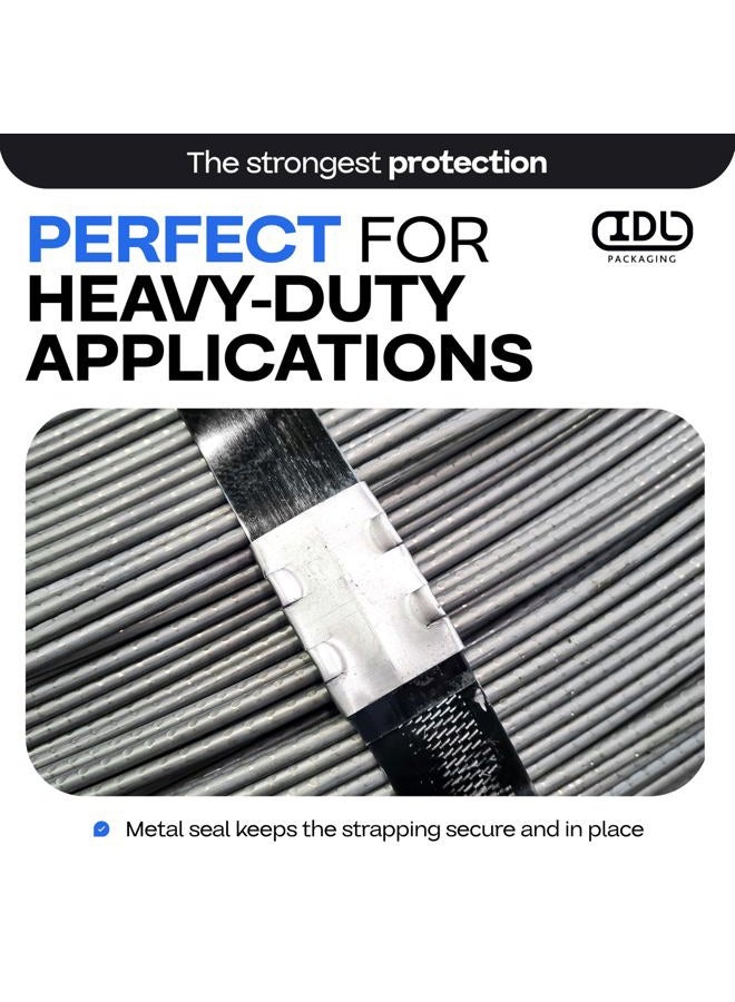 IDL Packaging Open (Snap-On) Seals for 1/2" Strap Width Steel Strapping (Pack of 100) – Superior Holding Power – Sturdy Metal Clips for Securing Heavy Packaging and Pallet Banding - Image 3