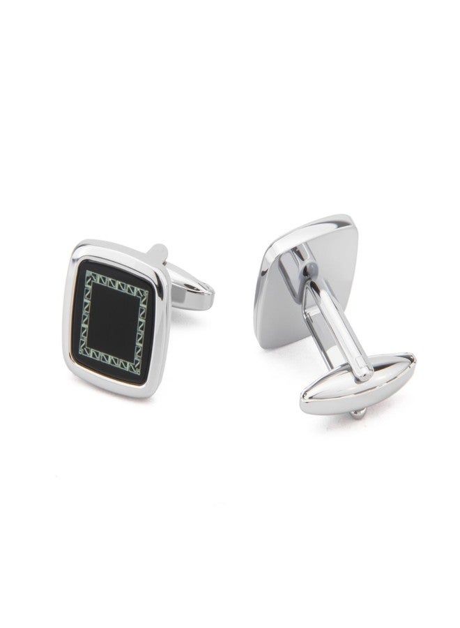 Wynameleri UJOY Fashion Cuff links Cufflinks for Men Formal Square Black in Gift Box - Image 1
