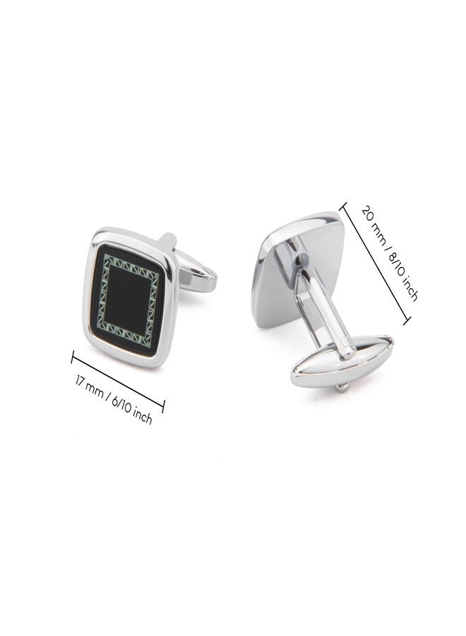 Wynameleri UJOY Fashion Cuff links Cufflinks for Men Formal Square Black in Gift Box - Image 2