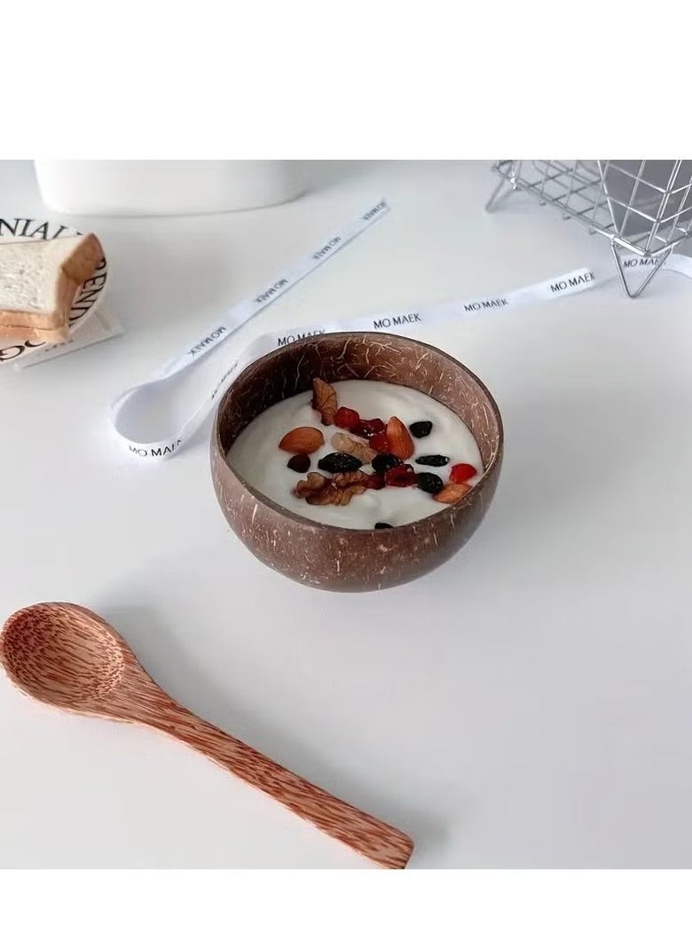 GMORO 1-piece Natural Raw Coconut Shell Bowl Brown - Image 3