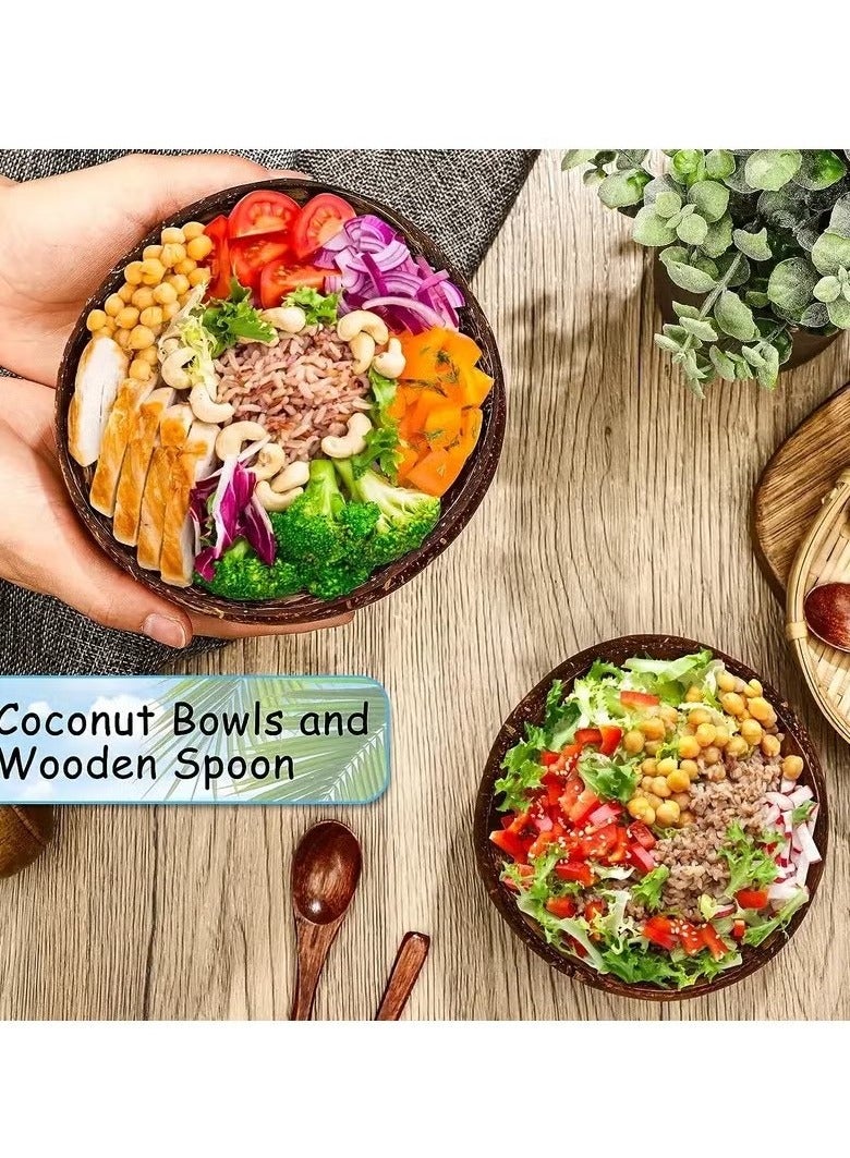 GMORO 1-piece Natural Raw Coconut Shell Bowl Brown - Image 4