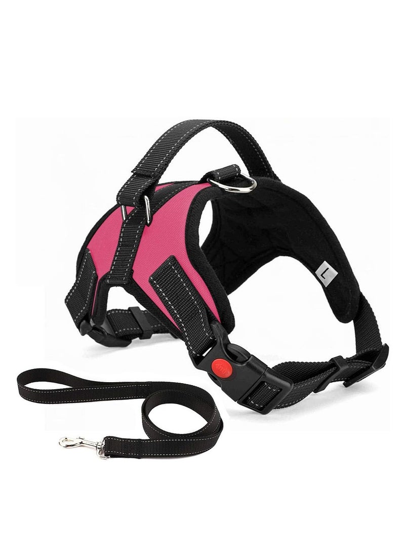 No Pull Dog Harness Breathable Adjustable Comfort Free Lead Included for Small Medium Large Dog Best for Training Walking S Pink - Image 1