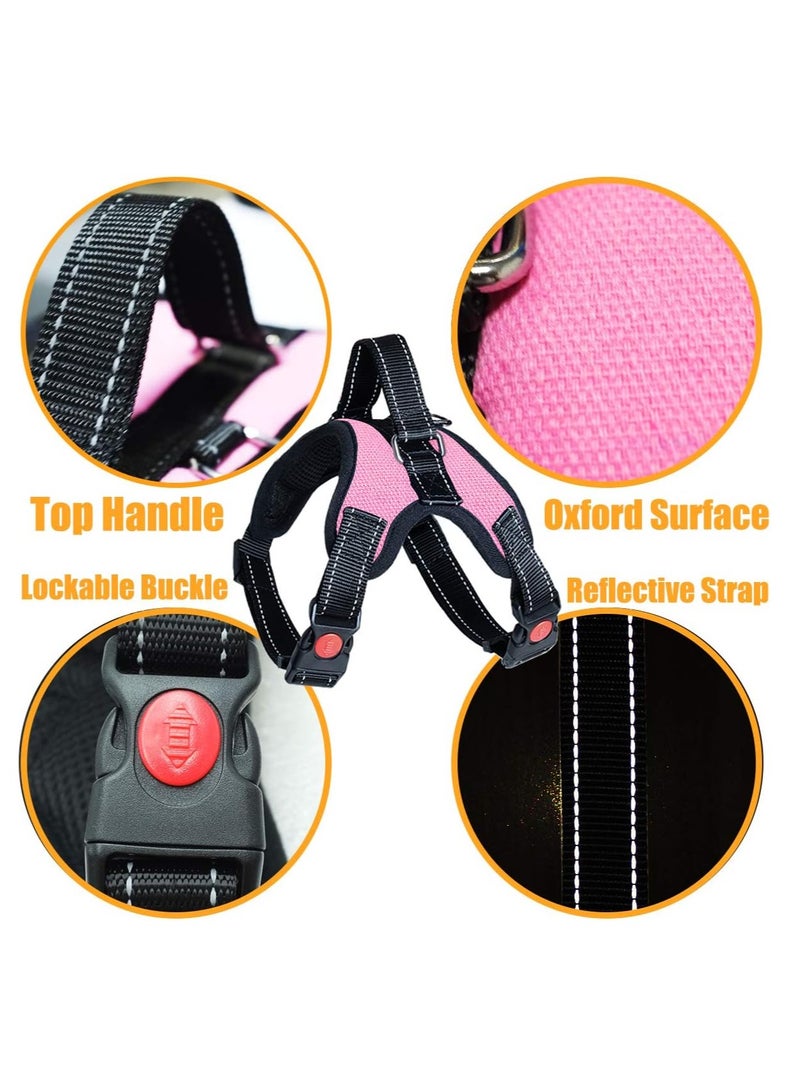 No Pull Dog Harness Breathable Adjustable Comfort Free Lead Included for Small Medium Large Dog Best for Training Walking S Pink - Image 4