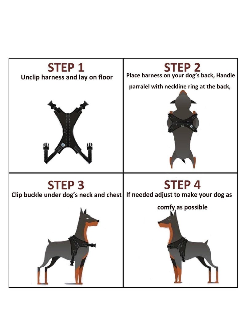 No Pull Dog Harness Breathable Adjustable Comfort Free Lead Included for Small Medium Large Dog Best for Training Walking S Pink - Image 5