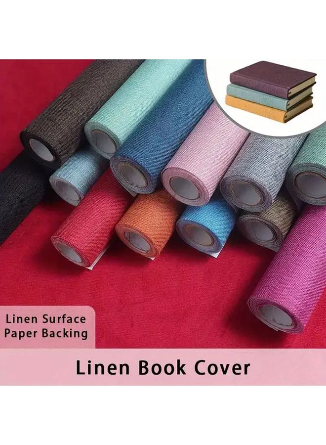 غلاف كتاب كتان أزرق ياقوتي، غطاء نسيجي فاخر واقي، مقاس 7.87 × 196.85 بوصة - Image 5