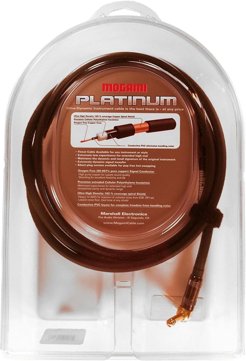 Mogami PLATINUM GUITAR-06R Instrument Cable with 1/4" TS Male Plugs and Gold Contacts - 6 Foot Length - Image 2