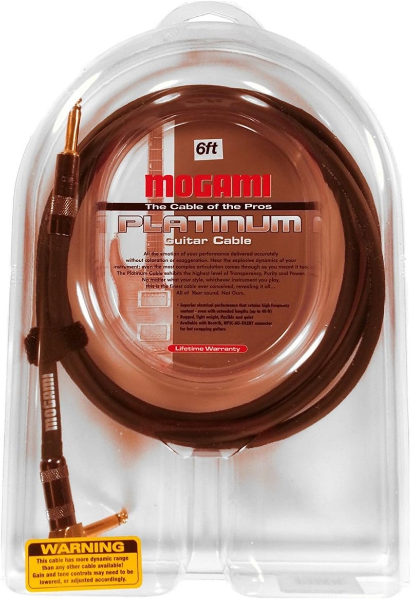 Mogami PLATINUM GUITAR-06R Instrument Cable with 1/4" TS Male Plugs and Gold Contacts - 6 Foot Length - Image 4