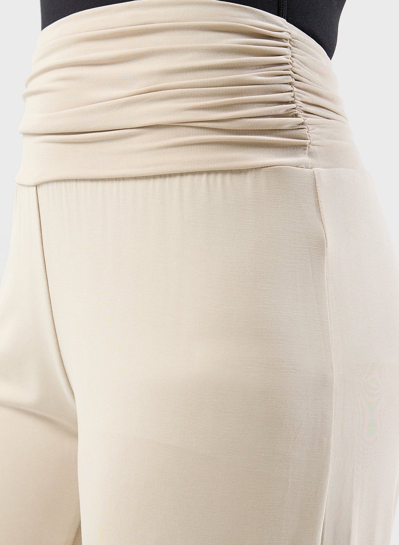 FRWD Ruched Waist Straight Fit Jersey Pant  - Image 4
