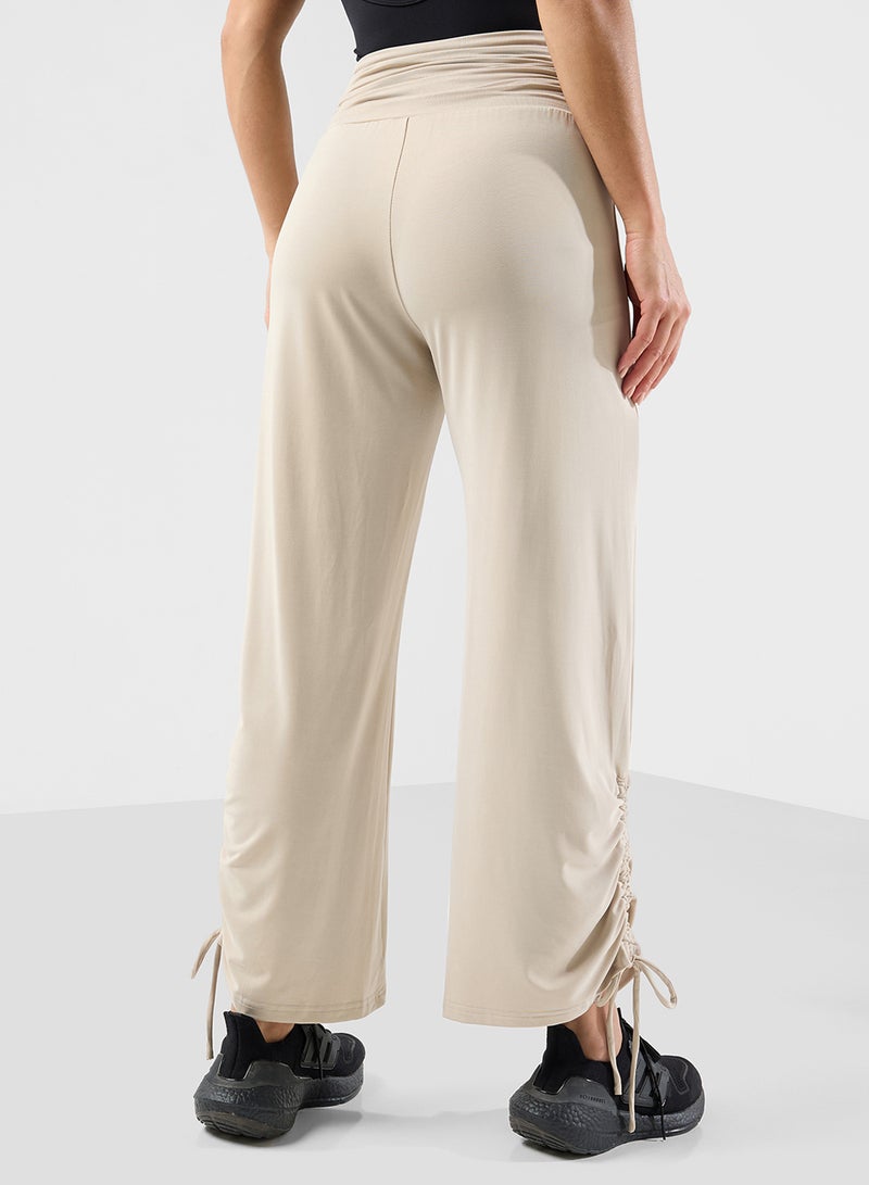 FRWD Ruched Waist Straight Fit Jersey Pant  - Image 3