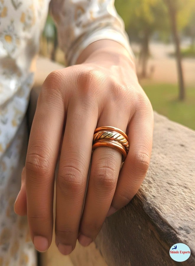 SHINDE EXPORTS Designing Pure Copper magnetic ring for men and women 8mm - Image 2