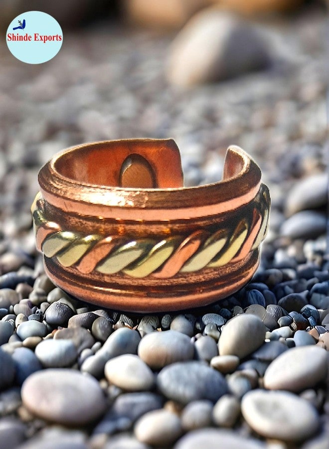 SHINDE EXPORTS Designing Pure Copper magnetic ring for men and women 8mm - Image 4