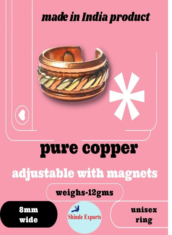 SHINDE EXPORTS Designing Pure Copper magnetic ring for men and women 8mm - Image 3