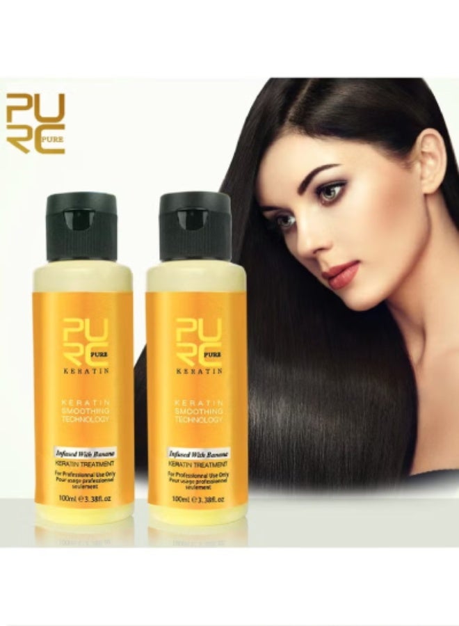 PURC Banana Flavor Brazilian Keratin Hair Treatment, Smoothens, Repairs, and Straightens Dry & Frizzy Hair – 100ml - Image 3