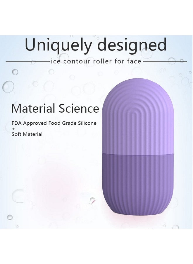 Joyeee Ice Face Roller, Reusable Silicone Mold Face Massage Eye Facial Beauty Skin Care Tools Apply Ice for Shrink Pores Anti Wrinkle Reduce Puffiness Improve Skin Elasticity, Striped, Purple - Image 5