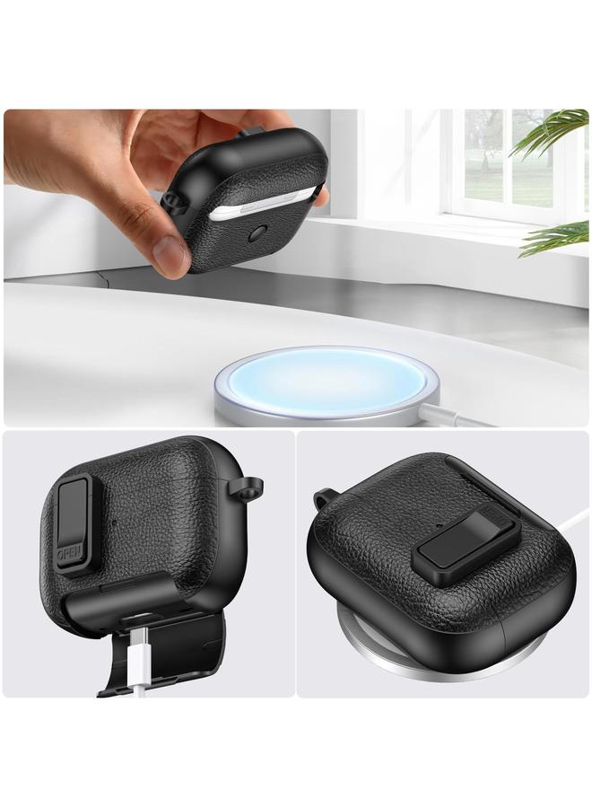 Green Tiger Case For AirPods Pro 2 Leather Texture Wireless Earphones Case with Hook & Holder  - Image 5