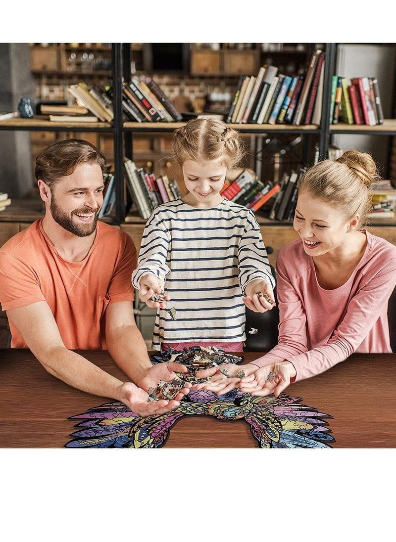 Y&D - Wooden Jigsaw Puzzles 3D Wooden Animals Shaped Puzzles Best Gift for Adults and Kids DIY Puzzle Piece Colorful Unique Shaped Eagle Puzzles - Image 1