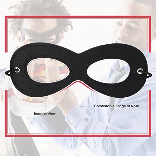 AIMIKE 2Pcs Superhero Masks, Black Felt Eye Mask, Halloween Dress Up, Adjustable Half Mask With Elastic Rope - Great Party Cosplay Accessory - Image 3