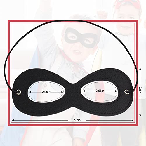 AIMIKE 2Pcs Superhero Masks, Black Felt Eye Mask, Halloween Dress Up, Adjustable Half Mask With Elastic Rope - Great Party Cosplay Accessory - Image 4