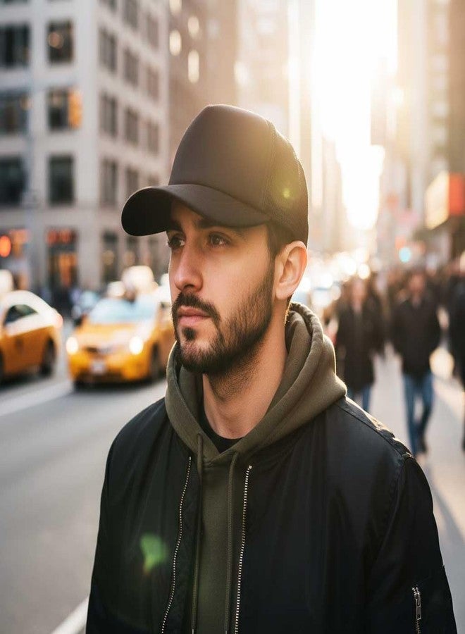 SAI PRASEEDA قبعات بيسبول قطنية سادة للجنسين من ساي براسيدا | عبوة من 3 قطع | أسود شبكي، برتقالي، أزرق ملكي | مقاس قابل للتعديل | قبعات كاجوال للاستخدام اليومي والأنشطة الخارجية - Image 2