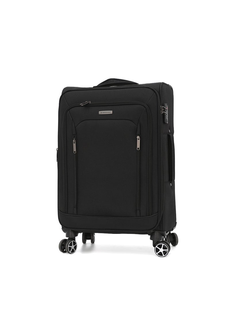 GIORDANO Giordano Softside Luggage Trolley Bag 3 Pieces set,Black (S-20,M-24,L-28 Inch)  - Image 2