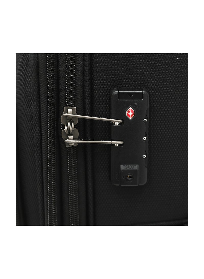 GIORDANO Giordano Softside Luggage Trolley Bag 3 Pieces set,Black (S-20,M-24,L-28 Inch)  - Image 4