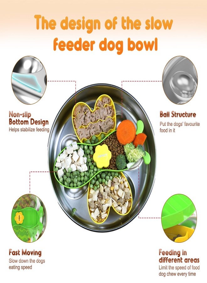 NPET Slow Feeder Dog Bowls for Large Dogs, Stainless Steel Pet Bowls Suitable for Dry, Wet, and Raw Food, Detachable Puzzle Toy for Food Training - Image 5