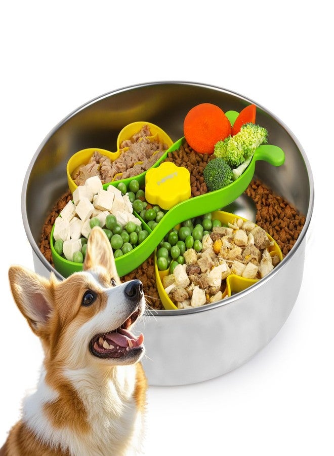 NPET Slow Feeder Dog Bowls for Large Dogs, Stainless Steel Pet Bowls Suitable for Dry, Wet, and Raw Food, Detachable Puzzle Toy for Food Training - Image 1