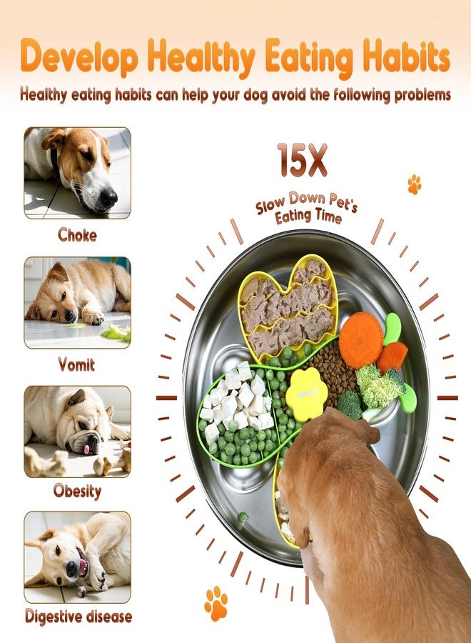 NPET Slow Feeder Dog Bowls for Large Dogs, Stainless Steel Pet Bowls Suitable for Dry, Wet, and Raw Food, Detachable Puzzle Toy for Food Training - Image 2