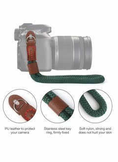 Excefore 2 PCS Camera Hand Wrist Strap, Adjustable Wrist Strap Braided Wrist Strap Antislip Security Wrist Strap for Leica Canon Nikon Fuji Olympus Lumix Sony, Green and Brown  - Image 3