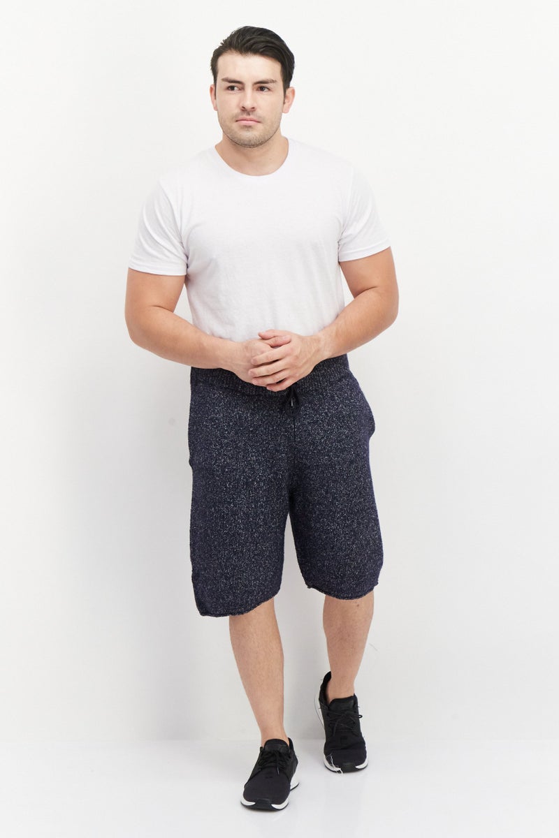 ESPRIT Men Drawstring Textured Basic Shorts, Navy - Image 3