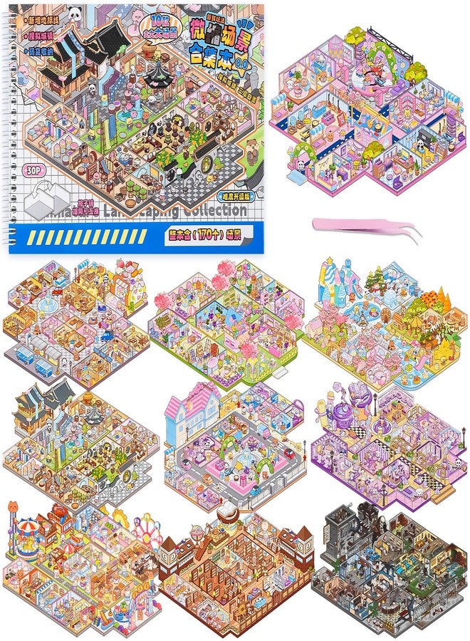 DAPUTOU 10PCS Big Size Stickers Scene Books Scenes Sticker Book - Image 1