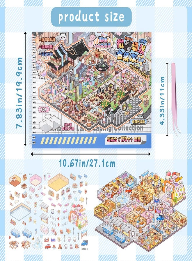 DAPUTOU 10PCS Big Size Stickers Scene Books Scenes Sticker Book - Image 3