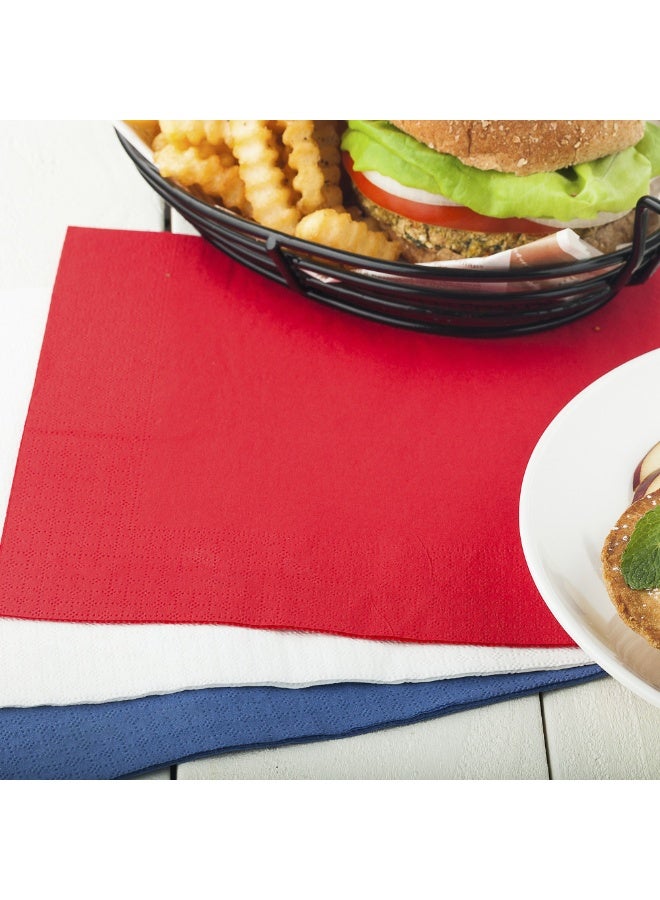 Restaurantware Luxenap 15.5 x 15.3 Inch 2-Ply Dinner Napkins, 1800 Disposable Napkins - Linen Feel, Soft And Absorbent, Red Paper Folded Napkins, Square, For Lunch, Dinner, Or Everyday Use  - Image 3