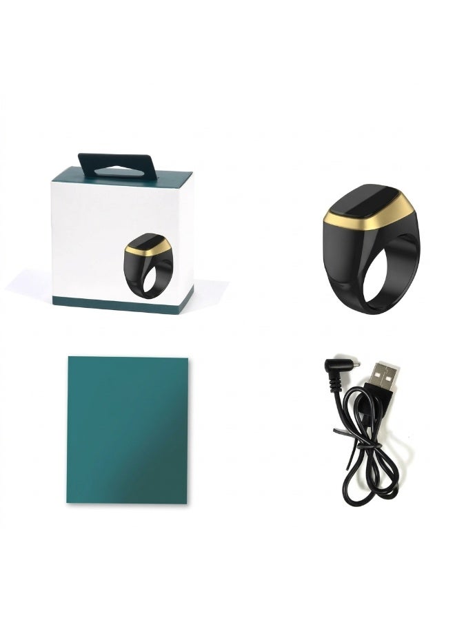 خاتم التسبيح الذكي Zikr Ring للتذكير بمواقيت الصلاة - اتصال بلوتوث بتطبيق iQibla | شاشة OLED وتنبيه بالاهتزاز | تحديد اتجاه القبلة بدقة وعداد تسبيح رقمي | بطارية قابلة للشحن تدوم طويلاً. - Image 1