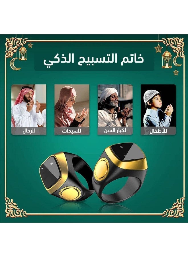 خاتم التسبيح الذكي Zikr Ring للتذكير بمواقيت الصلاة - اتصال بلوتوث بتطبيق iQibla | شاشة OLED وتنبيه بالاهتزاز | تحديد اتجاه القبلة بدقة وعداد تسبيح رقمي | بطارية قابلة للشحن تدوم طويلاً. - Image 3