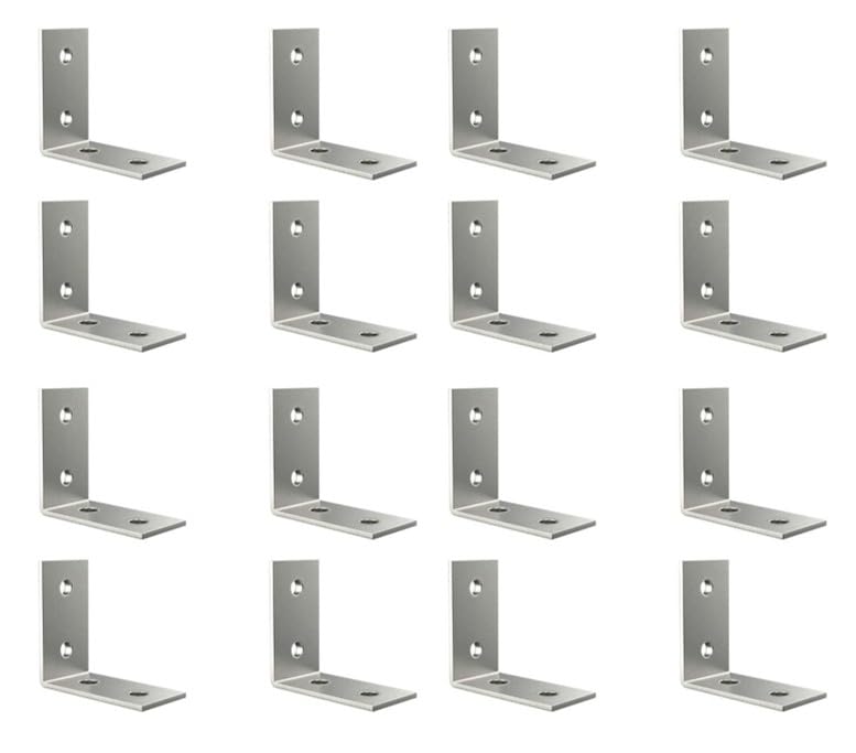 Aluminium LShaped Mounting BracketJoint Angle Bracket Shelf Bracket Wall Hanging 15 X 15 3mm thk 16Piece Set PreDrilled Holes of 964 - Image 1