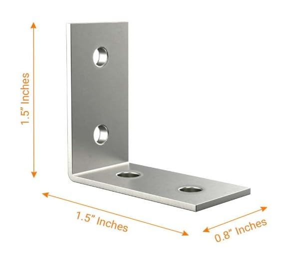 Aluminium LShaped Mounting BracketJoint Angle Bracket Shelf Bracket Wall Hanging 15 X 15 3mm thk 16Piece Set PreDrilled Holes of 964 - Image 2