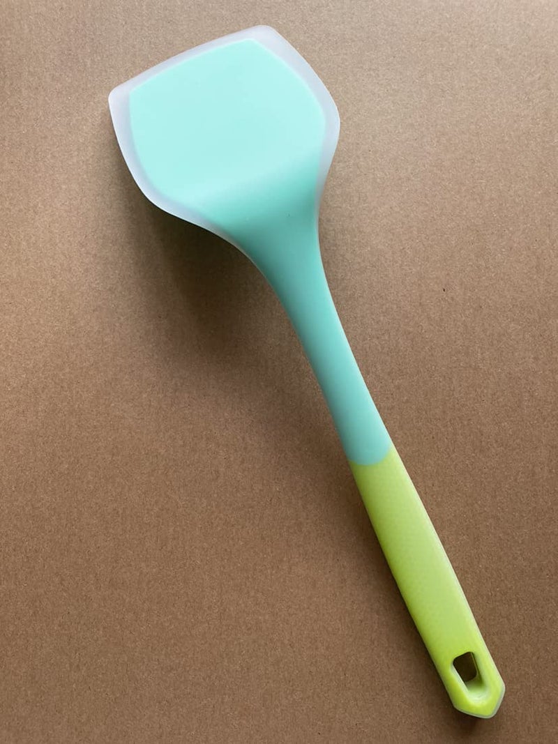 we3 Heat Resistant Silicone Slotted Cooking Turner Non-Stick Flipper Kitchen Utensils Set (Pack of 1, Green) - Image 5
