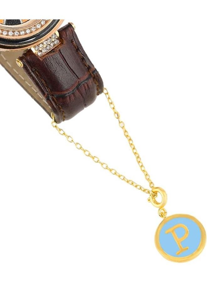 VOYLLA - Valentine's Day Collection Alphabet P Blue Enamel Charm - Image 1
