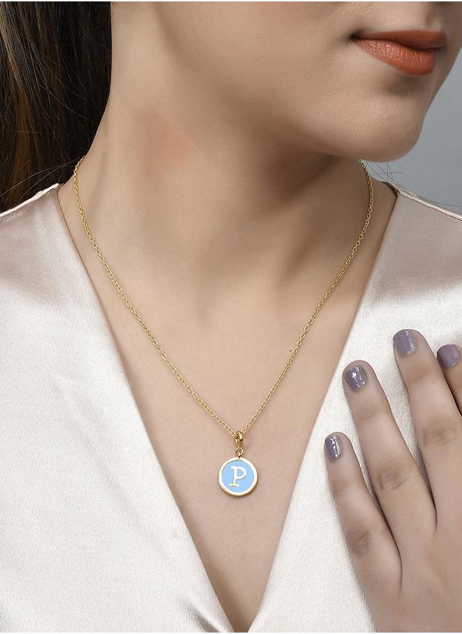 VOYLLA Valentine's Day Collection Alphabet P Blue Enamel Charm  - Image 5