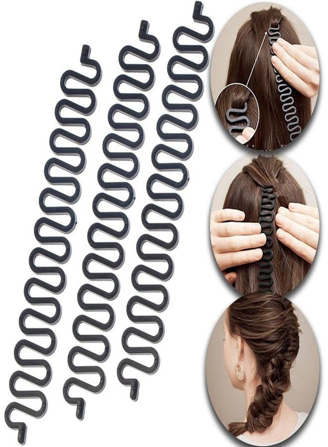 جلاميو أدوات تصفيف الشعر من Glamyou للنساء - إكسسوارات الضفائر، أداة الضفائر الفرنسية وضفائر ذيل السمكة، مشابك تصفيف الشعر، أداة صنع ضفائر ساجار تشوتي - أسود (2) - Image 2