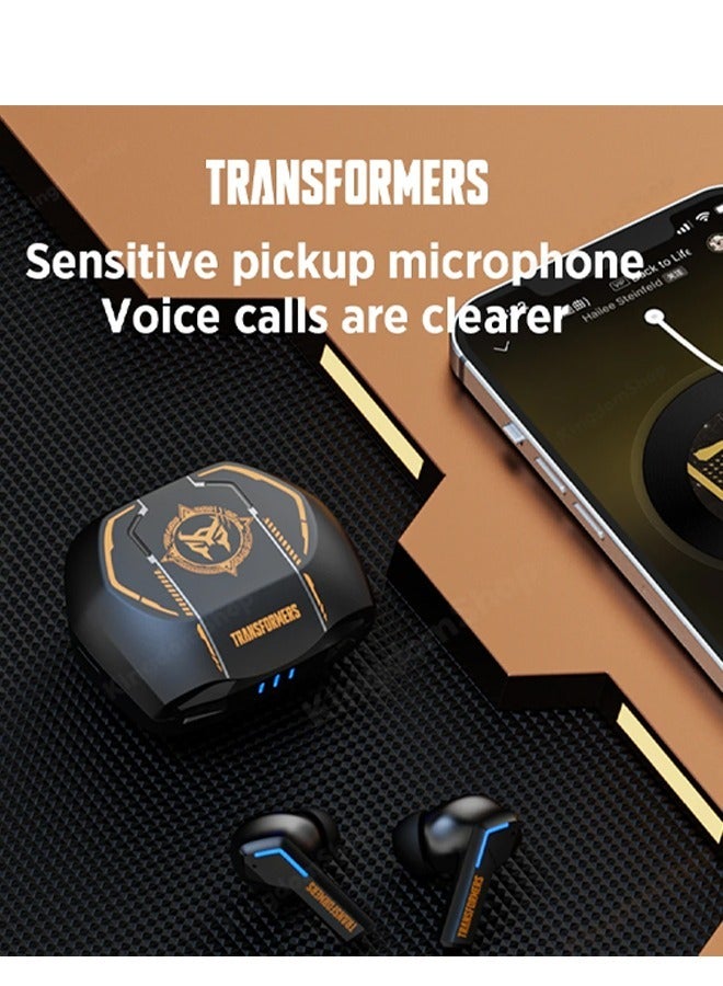 Transformers TF-T06 Wireless Bluetooth Earbuds Gaming Headphones Long Battery Life Headset Low Latency HIFI Stereo Sound with Music Noise Cancellation Calls Black - Image 2