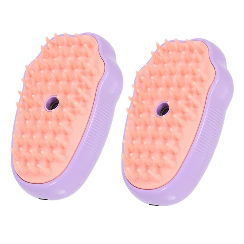 Electric Pet Hair Brush With Steam Function 2Pcs Soft Massage Grooming Tool For Cats And Dogs - Image 2